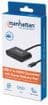 Manhattan USB-C to HDMI and USB-C (inc Power Delivery), 4K@60Hz, 19.5cm, Black, Power Delivery to US