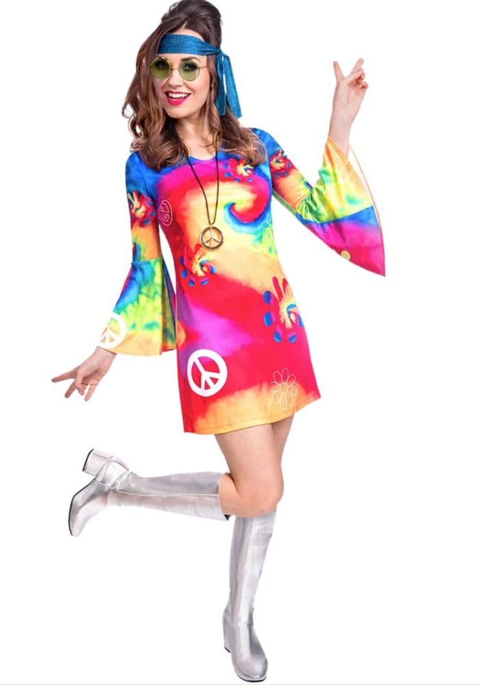 Fancy 60 60's Party Girl Plus size Costume, XL 60's fancy dress costume, plus ...