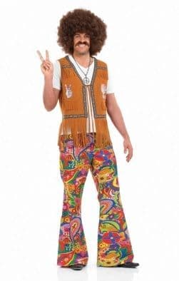 70's Floral Hippie Plus Size Costume  (3331)