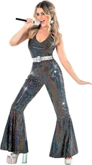 70's  Sparkly Disco  Jumpsuit Costume - Abba