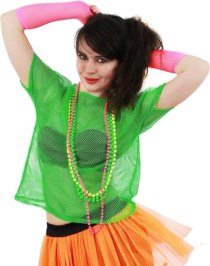 80 s Top Green plus size 80's Madonna costume for ladies