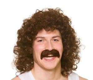 80's Perm Wig & Moustache (EW8410)