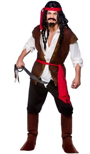 Budget Caribbean Pirate Man XL Costume (EM3193)