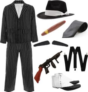 Pinstriped Gangster Plus Size Costume