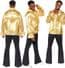 70's  Gold Ruffle Shirt - plus size Abba