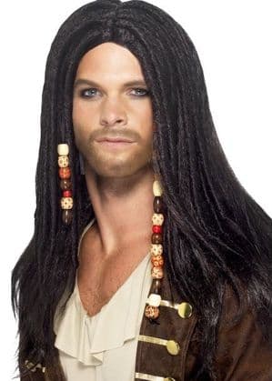 Pirate Man Wig - Black (43286)