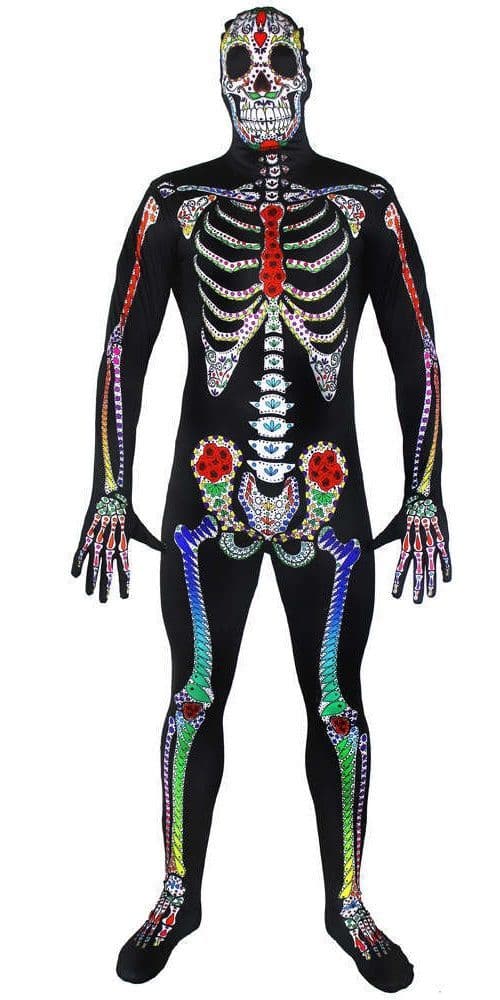 Sugar Skull Skeleton plus size Halloween fancy dress costume, plus size ...