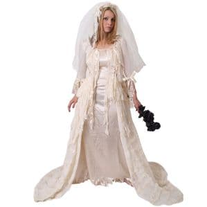 Victorian Ghost Bride plus size  Halloween fancy dress costume.