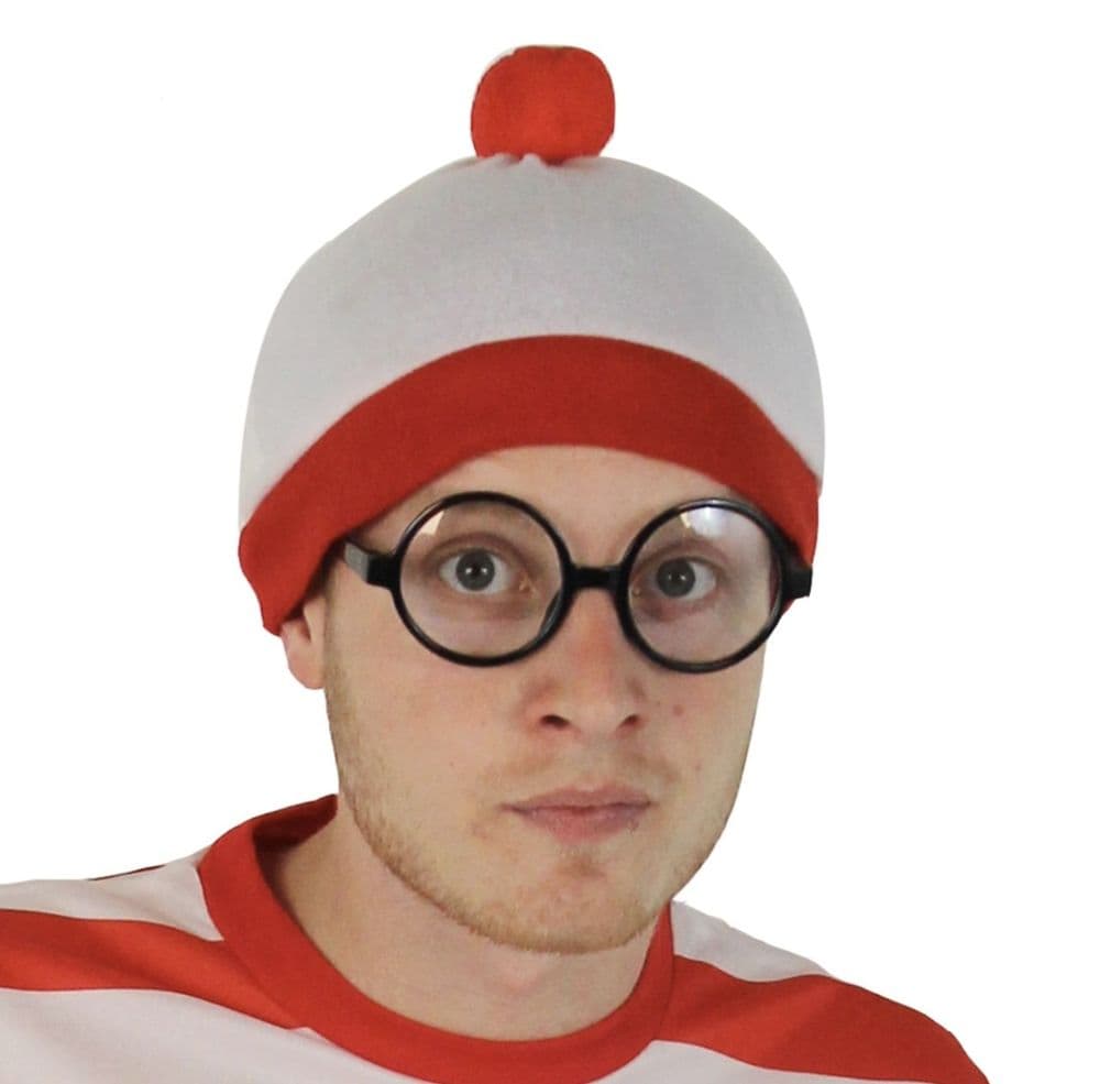 Where s Wally Hat & Glasseswhere, wally, glasses, create, instant, handy, white, pair, black
