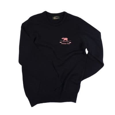 Navy V-neck lambswool jumper