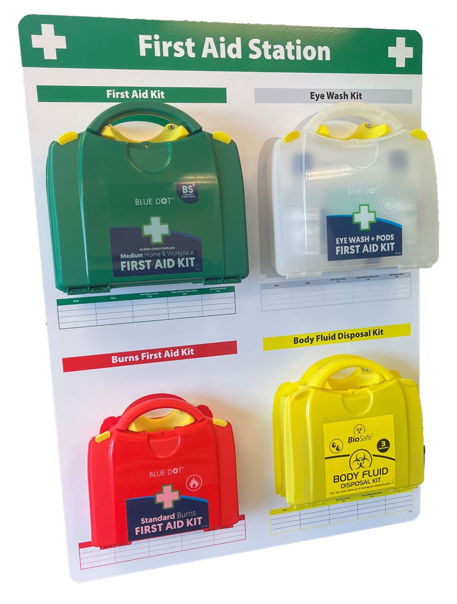 First Aid & Eye Wash & Burns & Biohazard Station