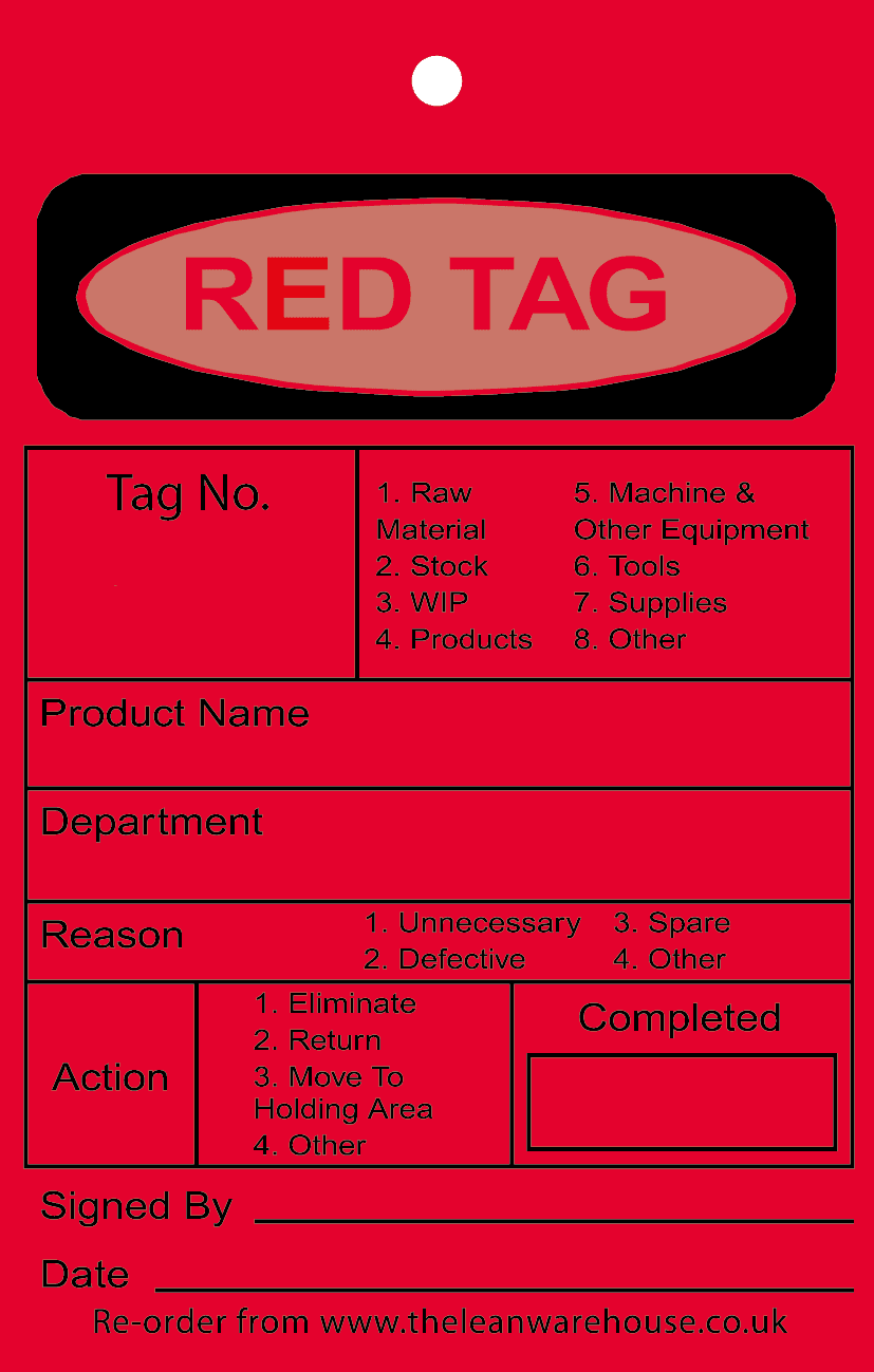 Red 5S Tags