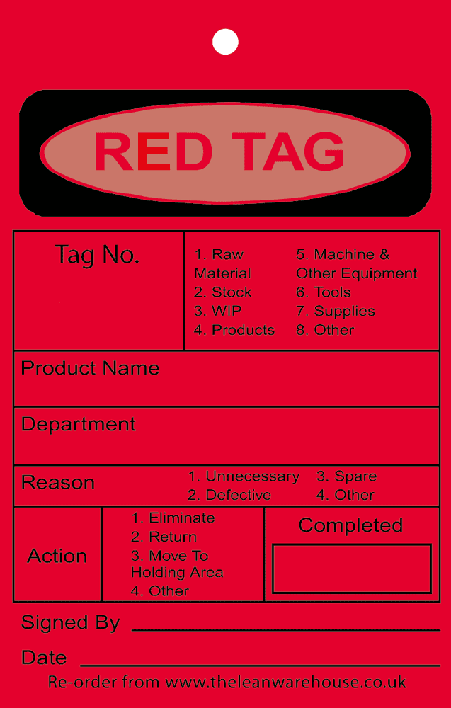 Red 5S Tags