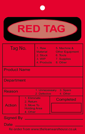 Red 5S Tags