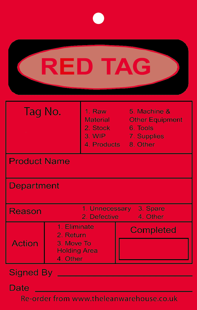 Red 5S Tags