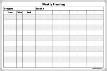 Weekly Project Planning Whiteboard