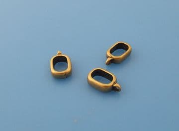 10x6mm Charm Carriers (pack of 3) Antique Gold Colour