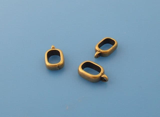 10x6mm Charm Carriers (pack of 3) Antique Gold Colour