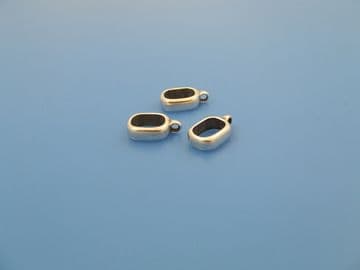 10x6mm Charm Carriers (pack of 3) Antique Silver Colour
