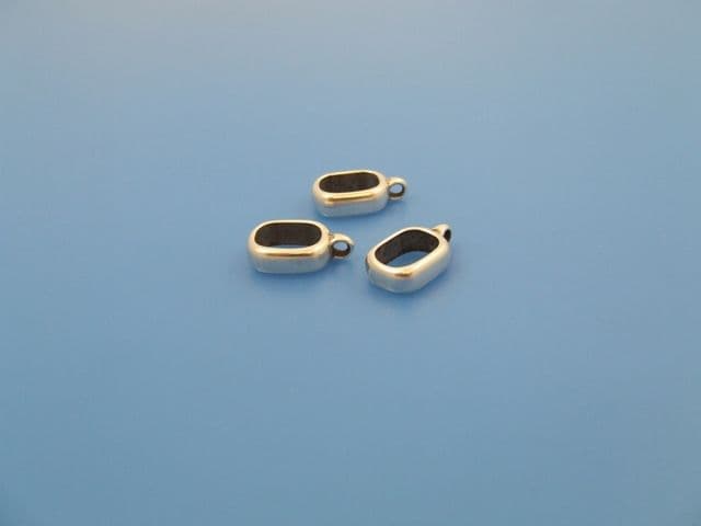 10x6mm Charm Carriers (pack of 3) Antique Silver Colour