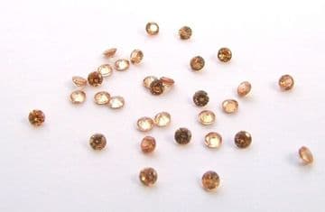 3.5mm Round Champagne Cubic Zirconia