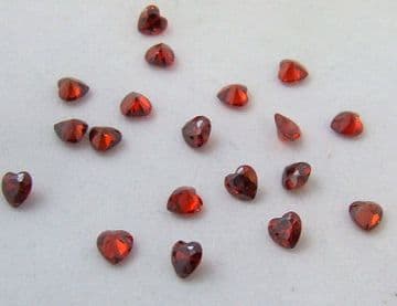 4x4 Heart Garnet Cubic Zirconia