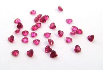 4x4mm Heart Lab Created Ruby