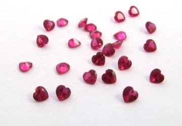 5x5mm Heart Lab Created Ruby