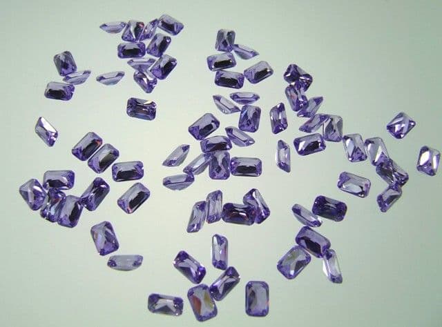 6x4mm Octagon Dark Lavender Cubic Zirconia