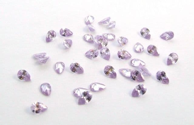 6x4mm Pear Lavender Cubic Zirconia
