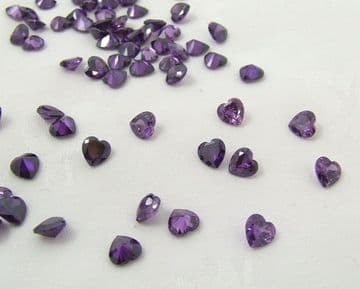 6x6mm Heart Amethyst Cubic Zirconia