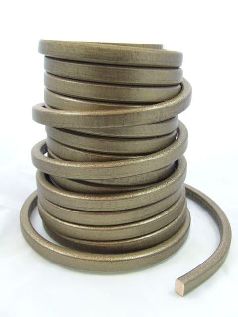 Antique Gold Funky Leather (10x6mm) per metre