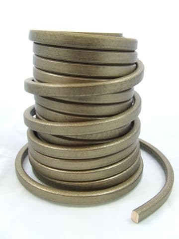 Antique Gold Funky Leather (10x6mm) per metre