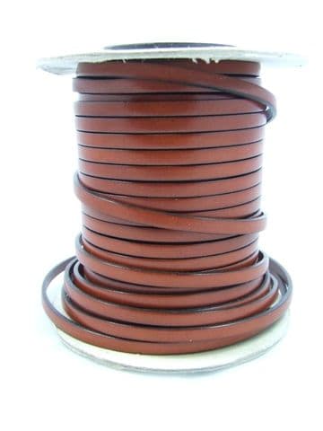 Flat Leather 5mm x 1.5mm - Chestnut