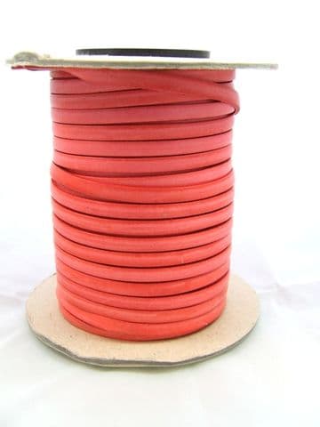 Flat Leather 5mm x 1.5mm - Coral