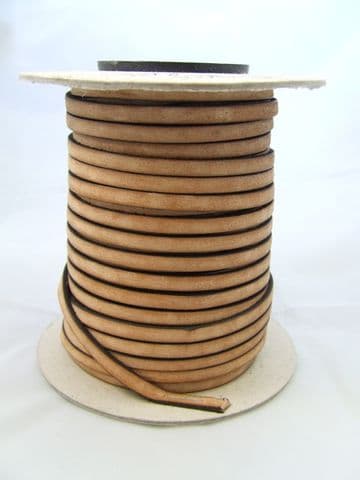 Flat Leather 5mm x 1.5mm - Distressed Natural