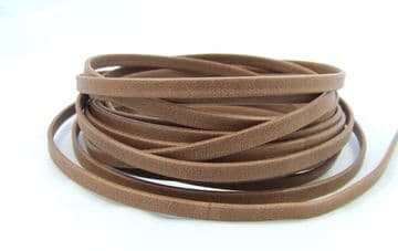 Flat Leather 5mm x 1.5mm - Matt Toffee