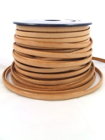 Flat Leather 5mm x 1.5mm - Natural