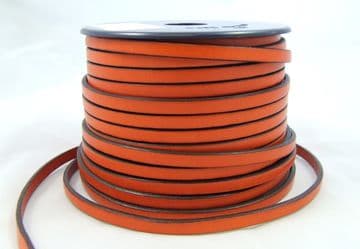 Flat Leather 5mm x 1.5mm - Retro Orange