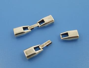 Flat Leather Antique Silver Clasp (pack of 2)