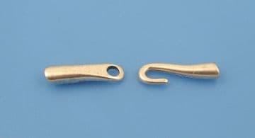 Funky Leather 3mm Hook & Eye Clasp Antique Silver (pack of 2)