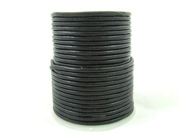 Funky Leather 3mm Round - Black