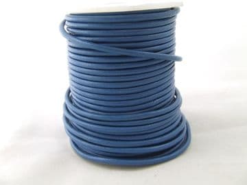 Funky Leather 3mm Round - Blue