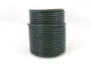 Funky Leather 3mm Round - Bottle Green
