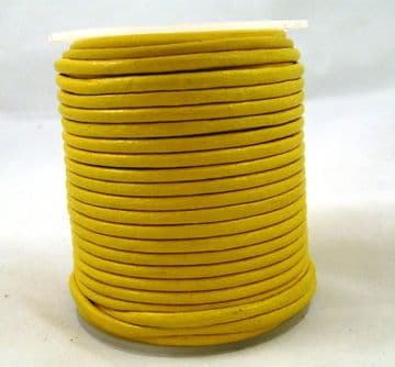 Funky Leather 3mm Round - Daffodil