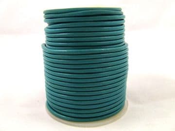 Funky Leather 3mm Round - Dark Turquoise