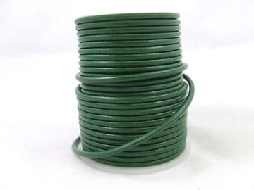 Funky Leather 3mm Round - Emerald Green