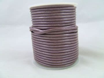 Funky Leather 3mm Round - Metallic Lavender
