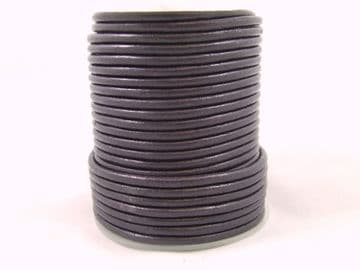 Funky Leather 3mm Round - Plum