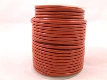 Funky Leather 3mm Round - Rose Hip